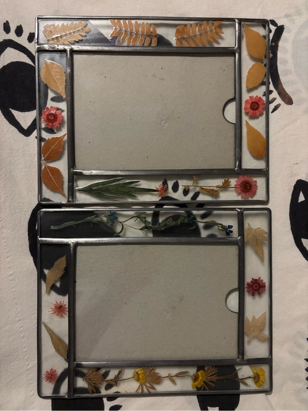 VTG Set of two Carr frames pressed flowers 8x10